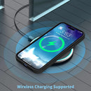 iPhone 14 Pro Case, PMMA Clear Aluminum Button Cover Hybrid Protective Case Black