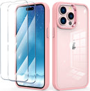 iPhone 14 Pro Case, PMMA Clear Aluminum Button Cover Hybrid Protective Case Black