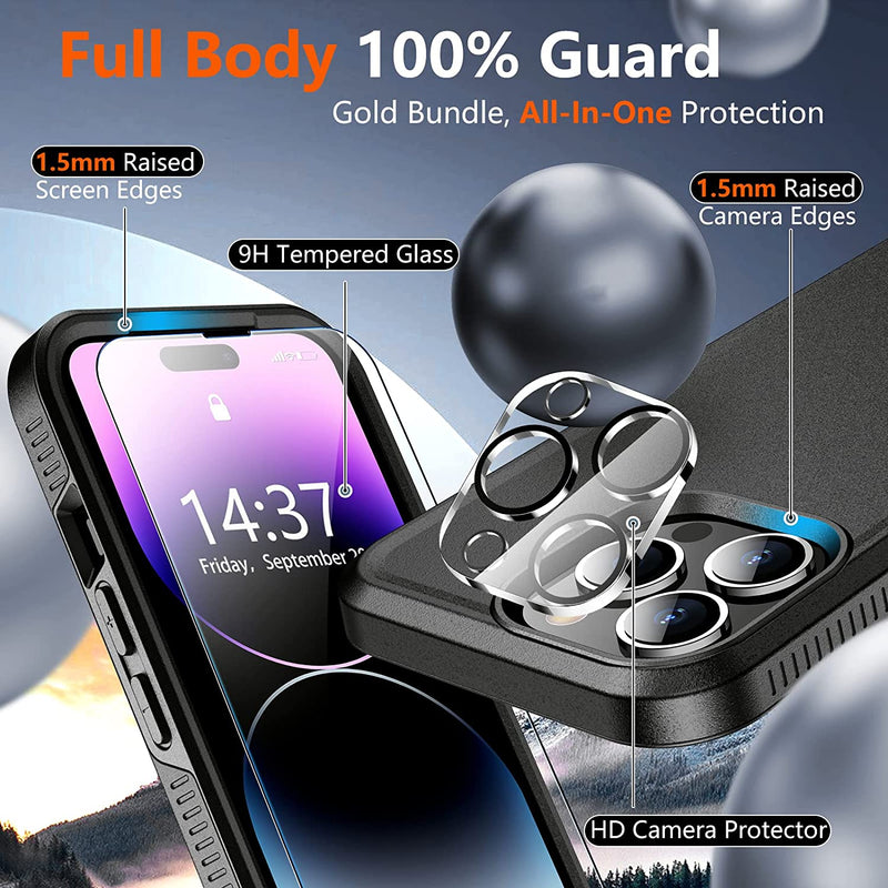 iPhone 14 Pro Case, Protector Camera Lens Protector Phone Case-Black - Gorilla Cases