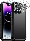 iPhone 14 Pro Case, Protector Camera Lens Protector Phone Case - Black