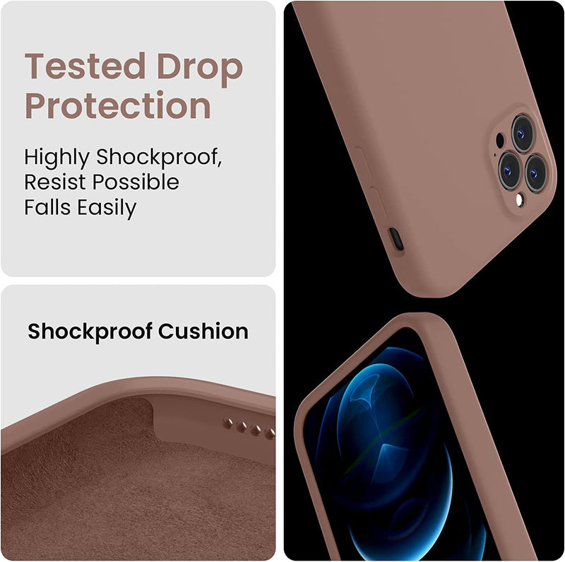 iPhone 14 Pro Case, Silicone Upgraded [Camera Protection Phone Case Brown - Gorilla Cases
