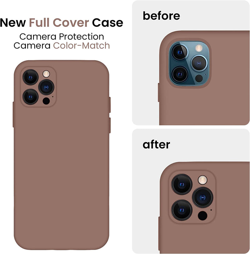 iPhone 14 Pro Case, Silicone Upgraded [Camera Protection Phone Case Brown - Gorilla Cases