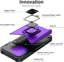 iPhone 14 Pro Case Sliding Camera Cover Card Holder Heavy 6.1 inch Purple