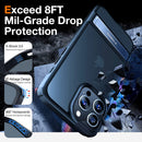 iPhone 14 Pro Case Stand Ways Metal Kickstand] Translucent Matte Case Black