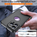 iPhone 14 Pro Case Tempered Glass Screen & Camera Lens Protector Cover Black