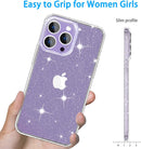iPhone 14 Pro Case, Women Girls Cute Slim Bling Sparkly Phone Case