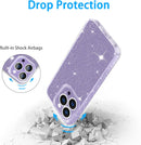 iPhone 14 Pro Case, Women Girls Cute Slim Bling Sparkly Phone Case