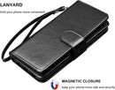 iPhone 14 Pro Max 6.7" PU Leather ID Credit Holder Folio Flip Lanyard Black