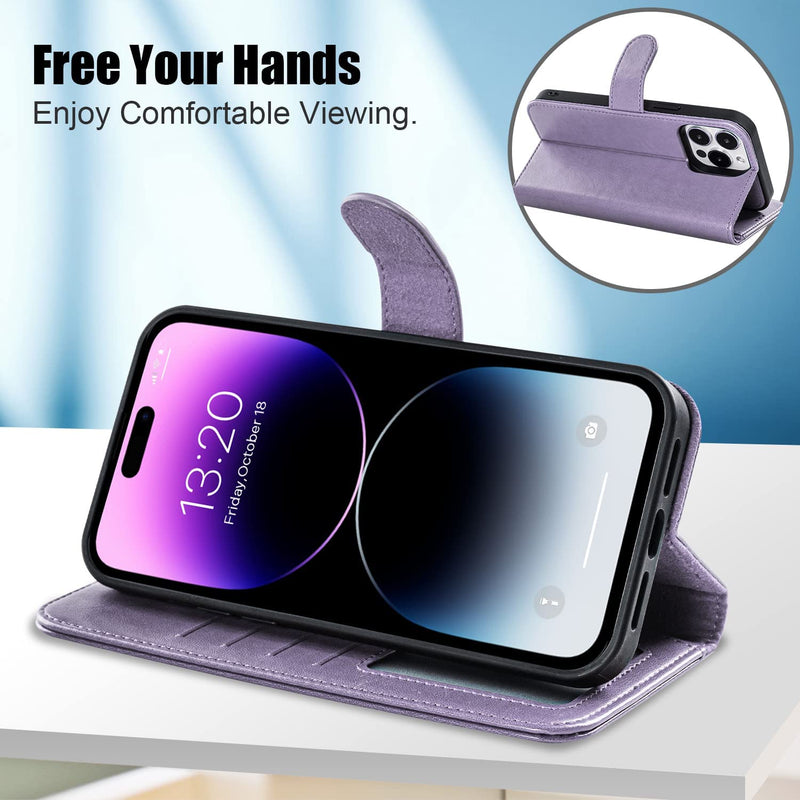 iPhone 14 Pro Max 6.7",Detachable Cellphone Case 4 Solots Card Holder Purple - Gorilla Cases