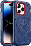 iPhone 14 Pro Max Case 6.7 Inch, Military Grade Drop Protection Navy Blue+Red