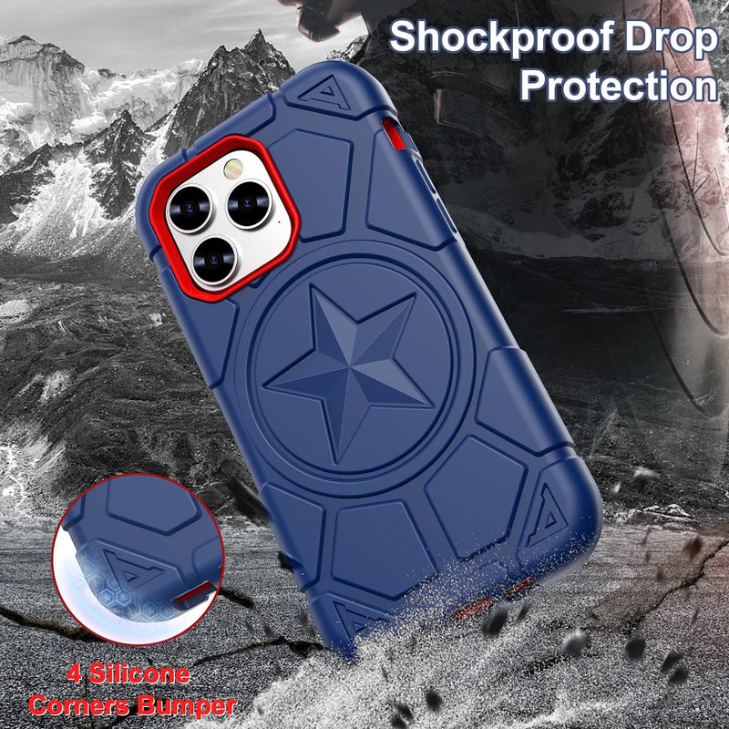 iPhone 14 Pro Max Case 6.7 Inch, Military Grade Drop Protection Navy Blue+Red - Gorilla Cases