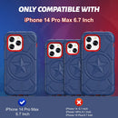 iPhone 14 Pro Max Case 6.7 Inch, Military Grade Drop Protection Navy Blue+Red