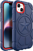 iPhone 14 Pro Max Case 6.7 Inch, Military Grade Drop Protection Navy Blue+Red