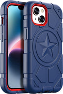 iPhone 14 Pro Max Case 6.7 Inch, Military Grade Drop Protection Navy Blue+Red
