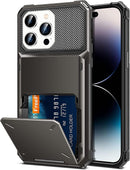 iPhone 14 Pro Max Case 6.7 Wallet 5 Credit Navy Blue