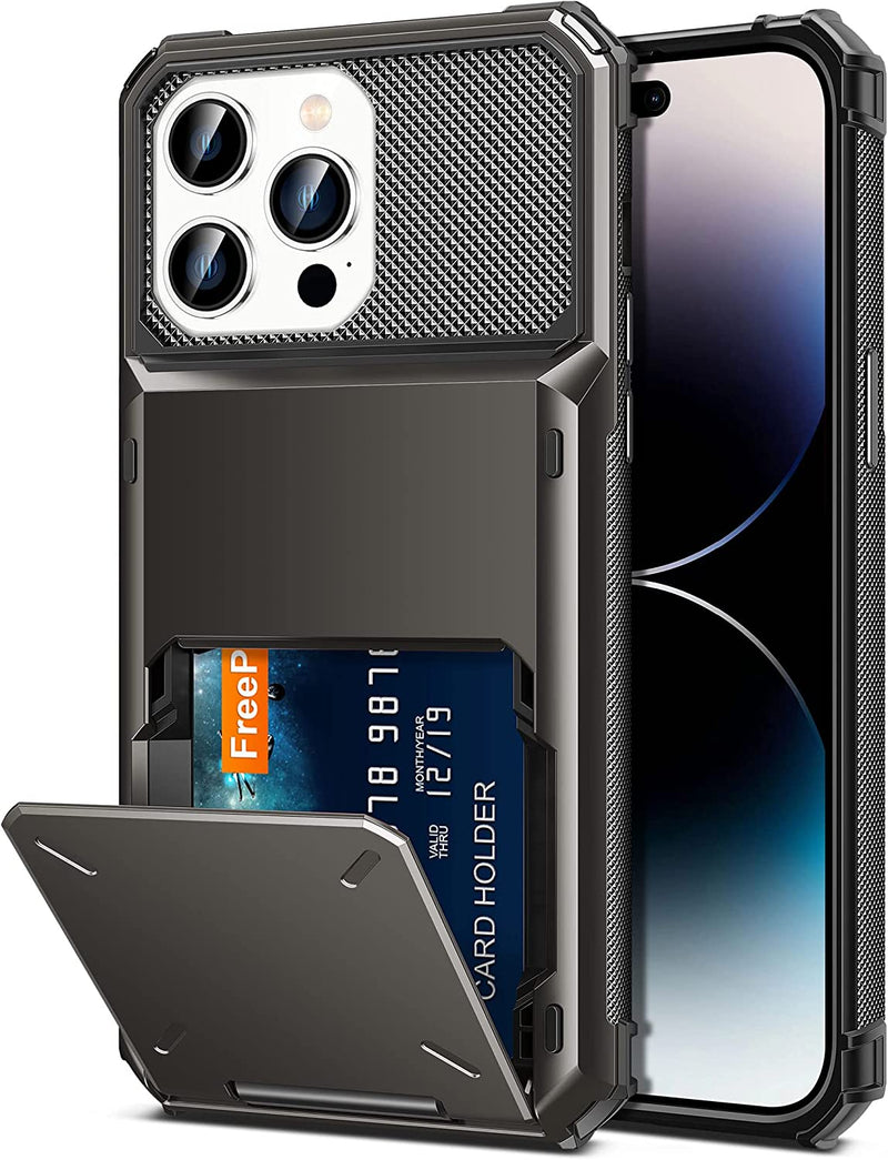 iPhone 14 Pro Max Case 6.7 Wallet 5 Credit Navy Blue - Gorilla Cases