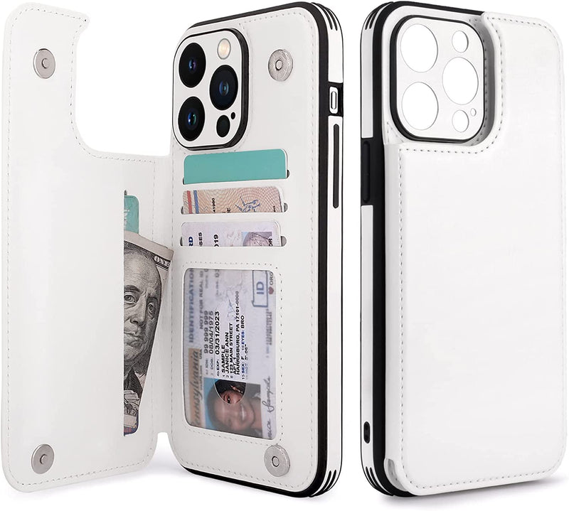 iPhone 14 Pro Max Case Camera Protect, Wallet Phone Case White - Gorilla Cases