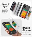 iPhone 14 Pro Max Case, Card Holder Wallet Easy Magnet Auto Closing Protective Phone Back Cover - Black