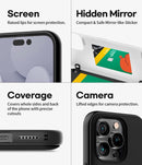 iPhone 14 Pro Max Case, Card Holder Wallet Easy Magnet Auto Closing Protective Phone Back Cover - Black