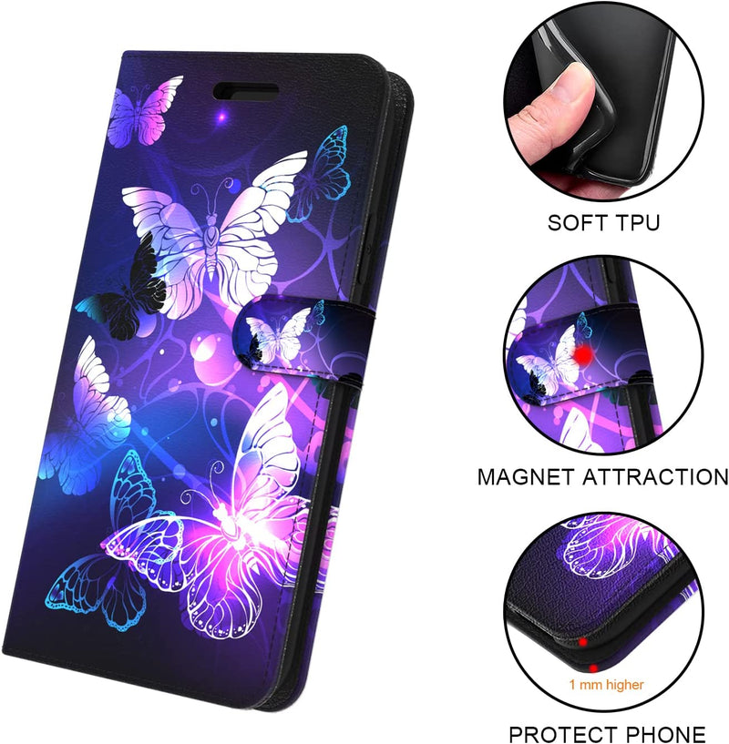 iPhone 14 Pro Max Case Hand Strap PU Leather Clip Flip Case Butterfly - Gorilla Cases