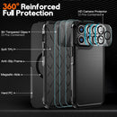 iPhone 14 Pro Max Case Magnetic Case Glass Screen Protector Black
