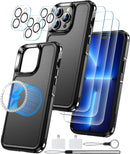 iPhone 14 Pro Max Case Magnetic Case Glass Screen Protector Black