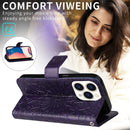 iPhone 14 Pro Max Case Protective Case Emboss Sunflower Folio Magnetic Max Purple