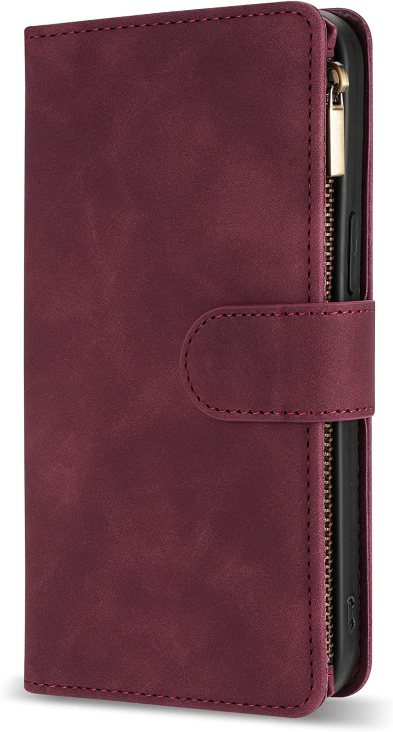 iPhone 14 Pro Max Case Wallet Protective Cover Wallet Case Wine Red-6.7 inch - Gorilla Cases