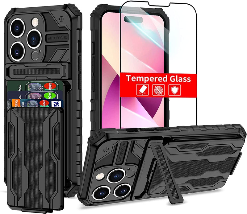 iPhone 14 Pro Max Case with Wallet Protectors Full Body Shockproof Protection Black - Gorilla Cases