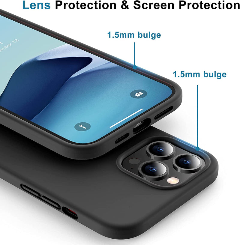 iPhone 14 Pro Max Case,Magnetic Liquid Silicone Gel Rubber Bumper Cover - Black - Gorilla Cases