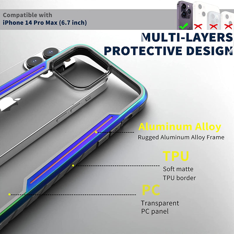 iPhone 14 pro max Case,Military Grade Shockproof Aluminum Cases Back,6.7 inch - Gorilla Cases