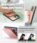 iPhone 14 Pro Max Crossbody Wallet Case Heavy Duty Protection, Rose Gold