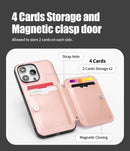 iPhone 14 Pro Max Crossbody Wallet Case Heavy Duty Protection, Rose Gold