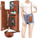 iPhone 14 Pro Max Magnetic Flip Folio Purse Case Brown