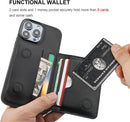 iPhone 14 Pro Max Wallet Case Credit Card Holder Hidden Magnetic Protective Cover Black