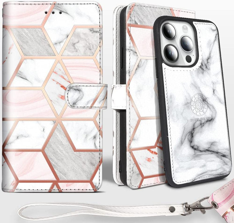 iPhone 14 Pro Max Wallet Case, Detachable Magnetic Case -Rose Flower/Sunflower - Gorilla Cases