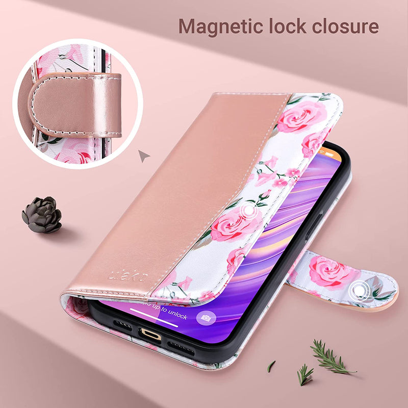 iPhone 14 Pro Max Wallet Case Flip Protective Cover Rose Gold - Gorilla Cases
