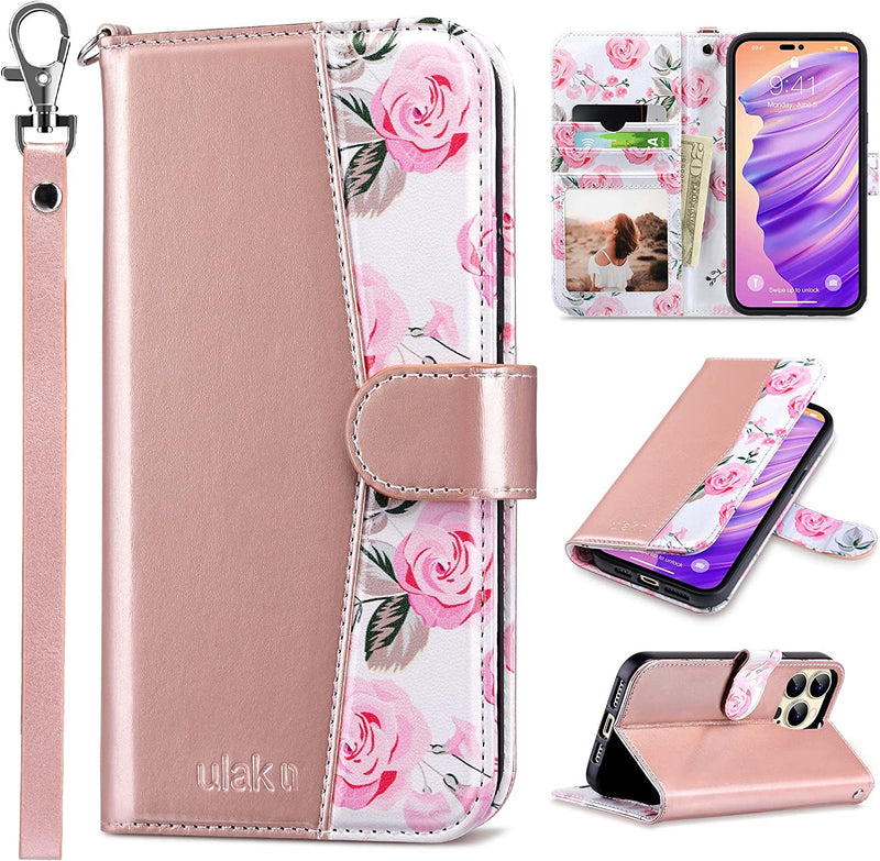 iPhone 14 Pro Max Wallet Case Flip Protective Cover Rose Gold - Gorilla Cases