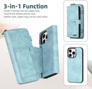 iPhone 14 Pro Max Wallet Case Holder Phone Case Blue