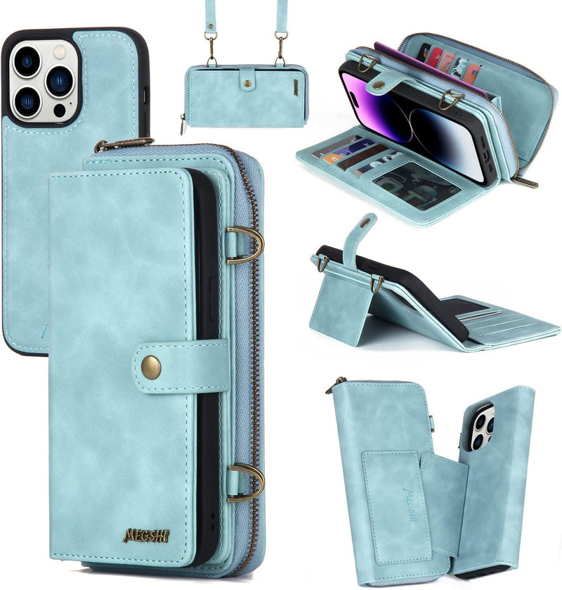 iPhone 14 Pro Max Wallet Case Holder Phone Case Blue - Gorilla Cases