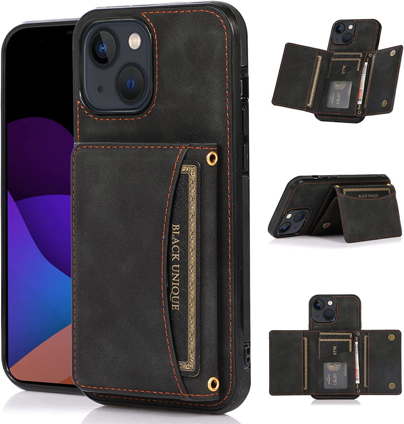 iPhone 14 Pro Max Wallet Case Holder Vintage PU Leather Case Max Blue - Gorilla Cases