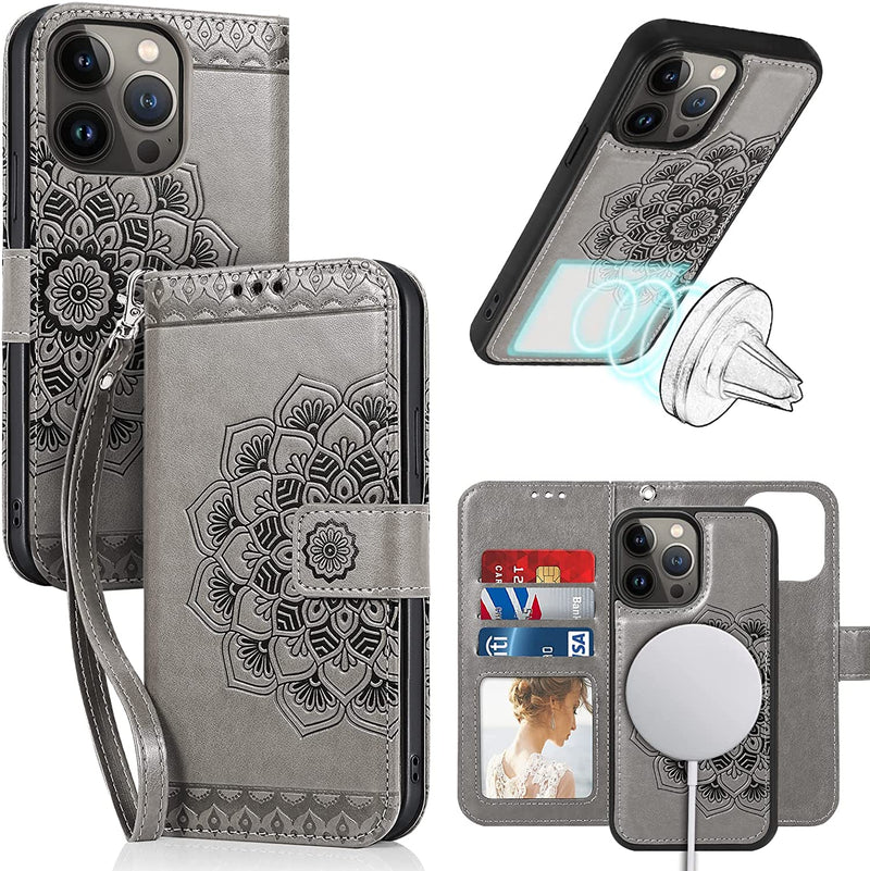 iPhone 14 Pro Max Wallet Case Magnetic Detachable Wallet Case Rose Gold - Gorilla Cases