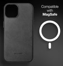 iPhone 14 PRO MAX Wallet Case Removable Card Holder MagSafe Black Leather
