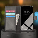 iPhone 14 PRO MAX Wallet Case Removable Card Holder MagSafe Black Leather