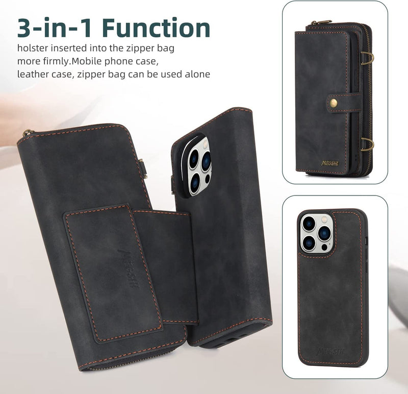 iPhone 14 Pro Max Wallet Case, Wallet Case Holder Phone Case Black - Gorilla Cases