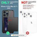 iPhone 14 Pro Max Wallet Case with Credit Card Holders Slots Cover Case Black