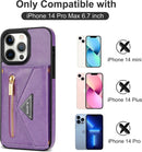 iPhone 14 Pro Max,Credit Card Holder Phone Case Purple