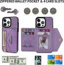 iPhone 14 Pro Max,Credit Card Holder Phone Case Purple