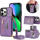iPhone 14 Pro Max,Credit Card Holder Phone Case Purple