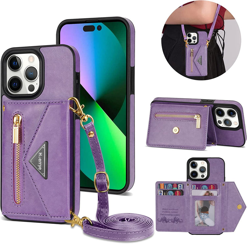 iPhone 14 Pro Max,Credit Card Holder Phone Case Purple - Gorilla Cases